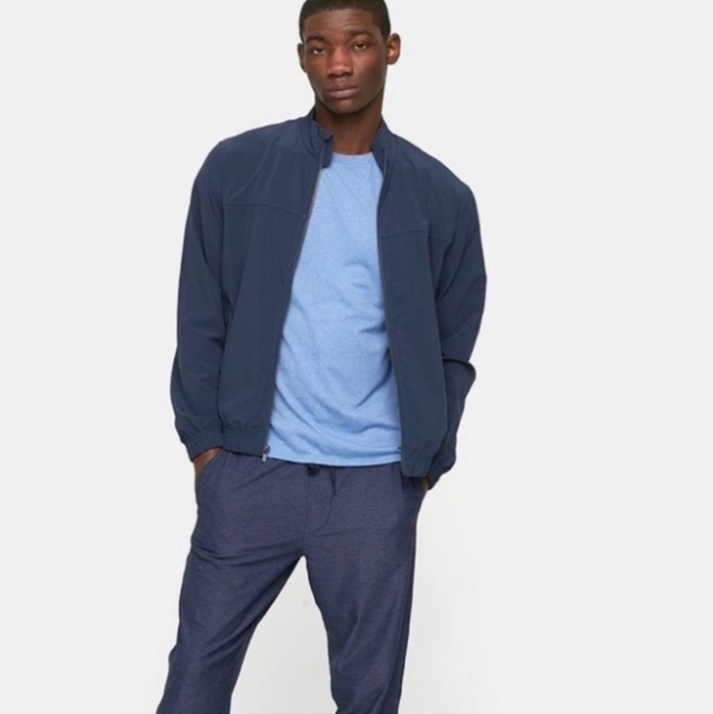 Outdoor Voices Blue Front Zip Stretch Jacket in Size Small